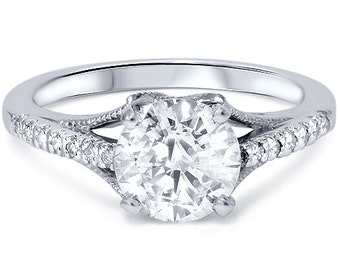 Engagement Ring Diamond .90CT Vintage Engagement Ring 950 Platinum