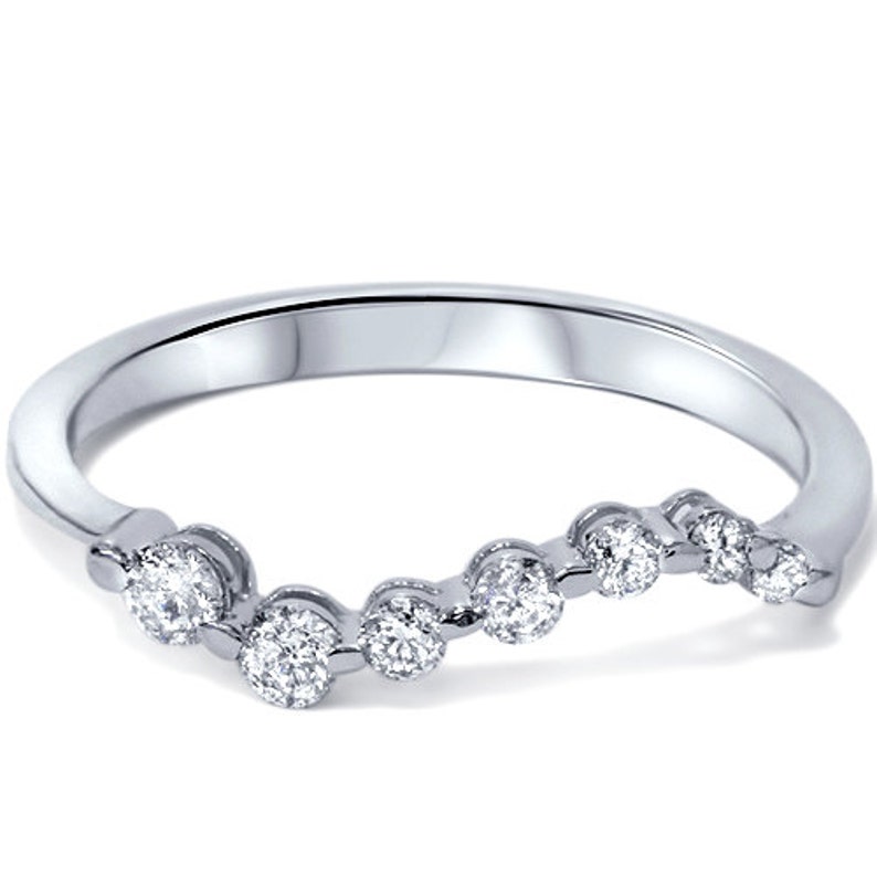 Diamond Journey Ring 14K White Gold 1/2CT Features Seven Round Cut Natural Diamonds All Set In Solid 14k White gold. image 1