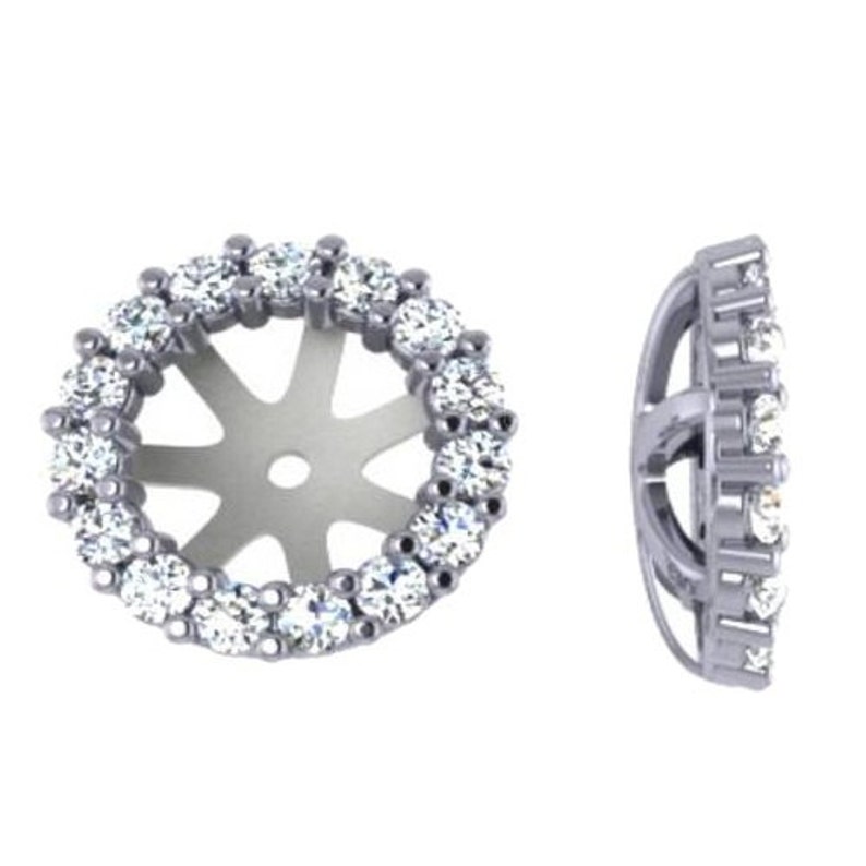 Diamond Earring Jackets Studs Halo Jackets 14 Kt WG Fits - Etsy
