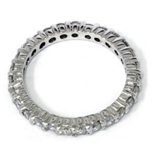 1.00CT Diamond Eternity Wedding Ring Womens 14K White Gold Anniversary Stackable Guard Band Size 4-9 image 3