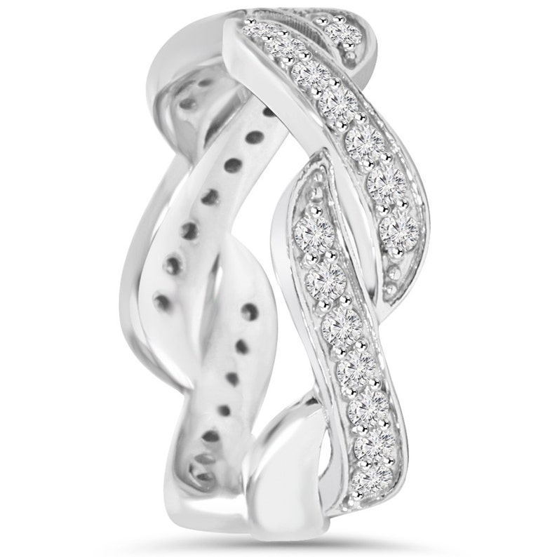 0.65CT Diamond Infinity Anniversary Ring 14K White Gold, Infinity Love, Infinity Ring, Gifts For Her, Diamond Ring, Infinity Diamond Ring. image 2