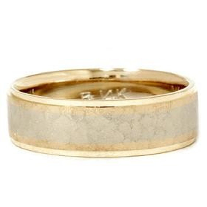 Hammered Gold Ring Hammered Gold Band Mens Hammered 14K White Etsy