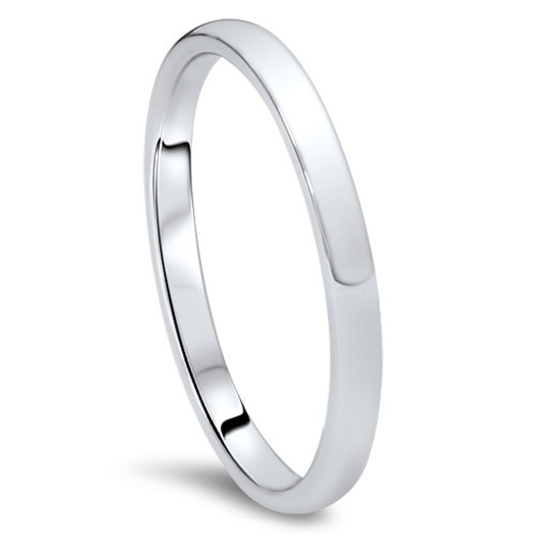 FINEROCK 950 Platinum 6mm Plain Wedding Band - Lightweight Hollow Tube Design