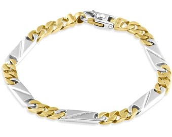 P3 POMPEII3 Men's Figaro link 14k Gold (22gram) or Platinum (36gram) 6mm Bracelet 8.5"