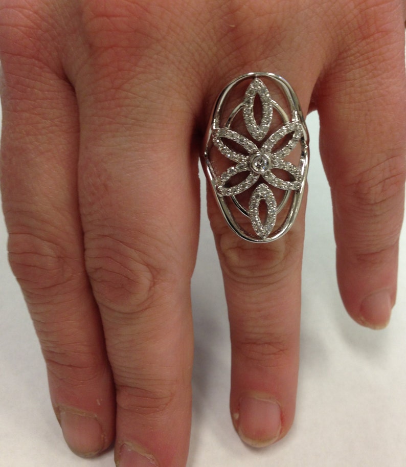 Diamond Knuckle Ring .60T Vintage Antique Style Filigree 14K Etsy