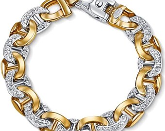 P3 POMPEII3 Men's 14k Gold (71gram) or Platinum (114gram) 12.5mm Diamond Bracelet 8.75"