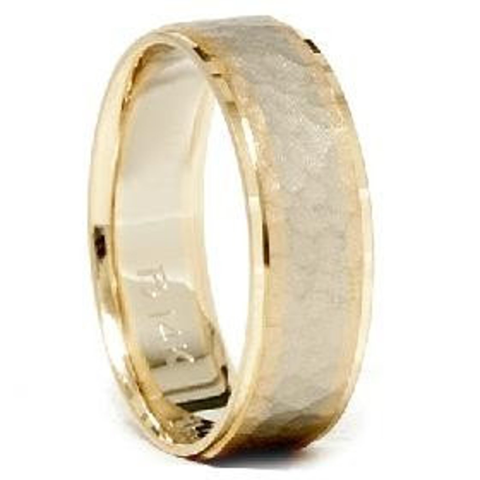 Hammered Gold Ring Hammered Gold Band Mens Hammered 14K White Etsy