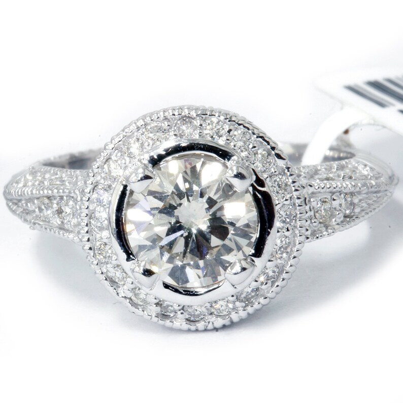 Engagement Ring 1.44CT VS2 Diamond Halo igi Certified Engagement
