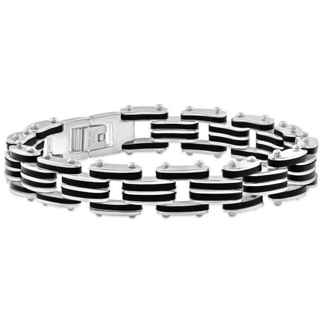 Men's Steel Brushed and Black Two Tone 3.5mm Link Flexible 