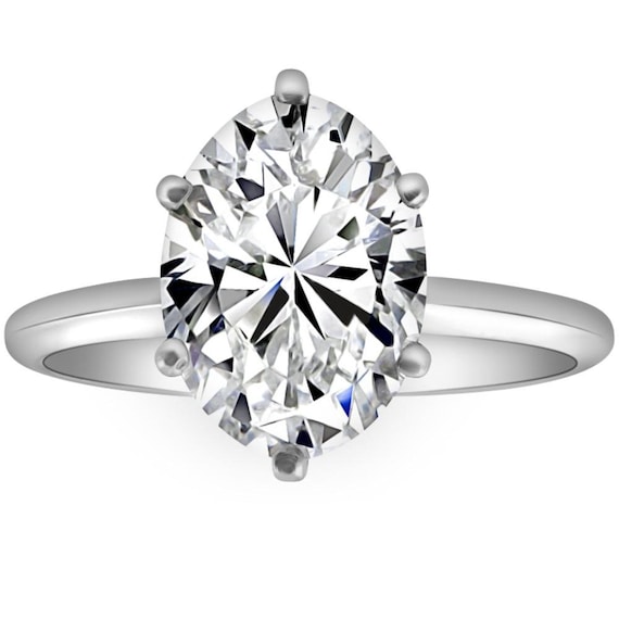 Oval Six Prong Solitaire Diamond Engagement Ring