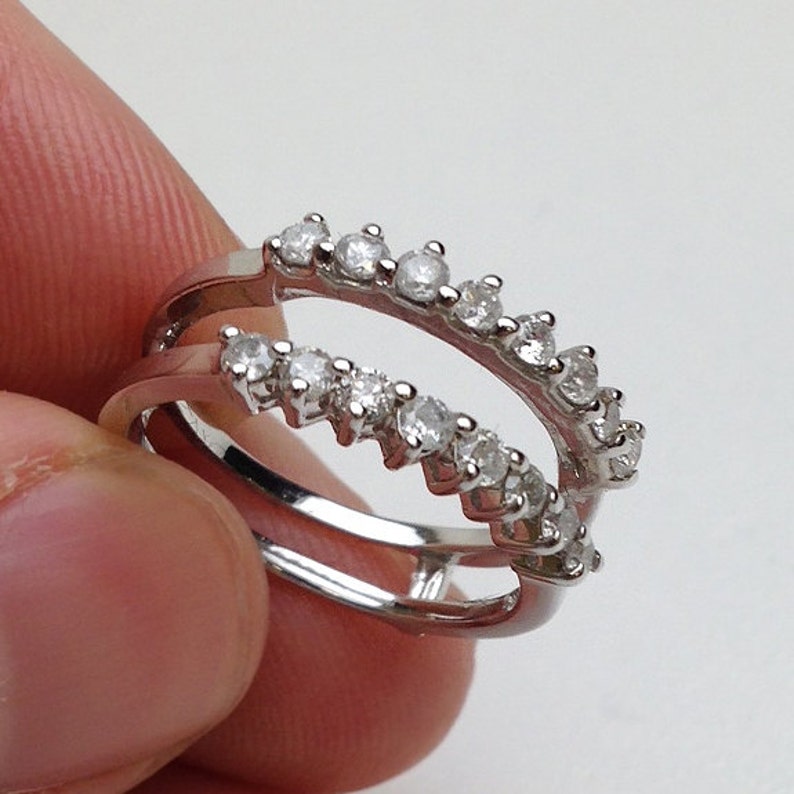 Diamond .60CT Guard Ring Wedding Band Insert Engagement - Etsy