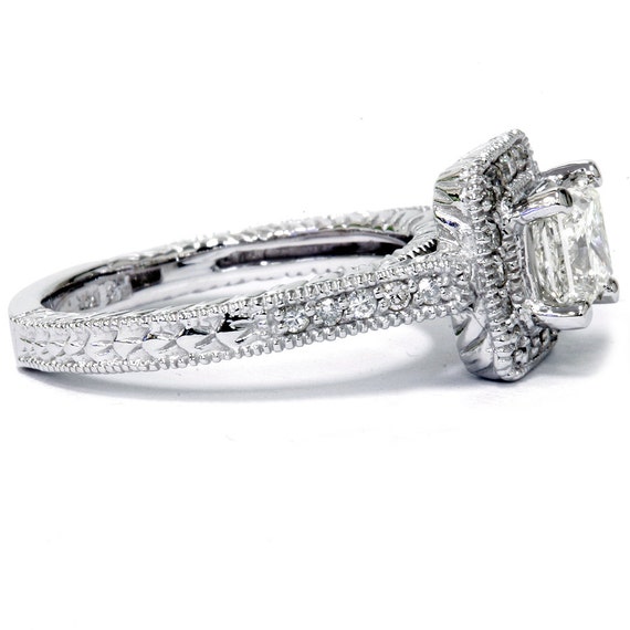 Vintage halo princess cut engagement rings online