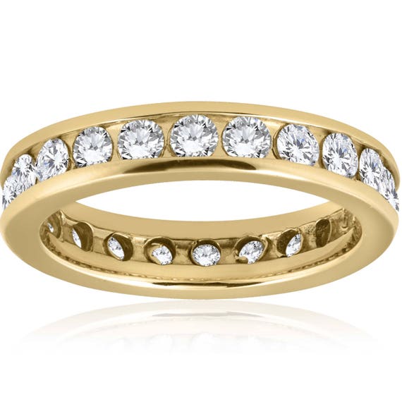 Channel set diamond ring on sale yellow gold