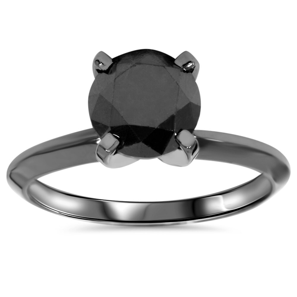 Black Diamond Engagement Ring Black Diamond Ring Black Gold Etsy