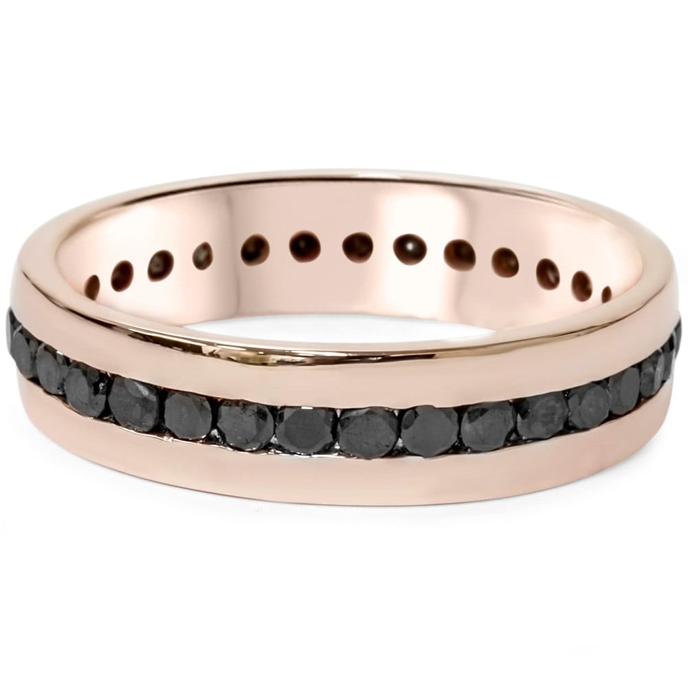Rose gold black diamond on sale mens ring