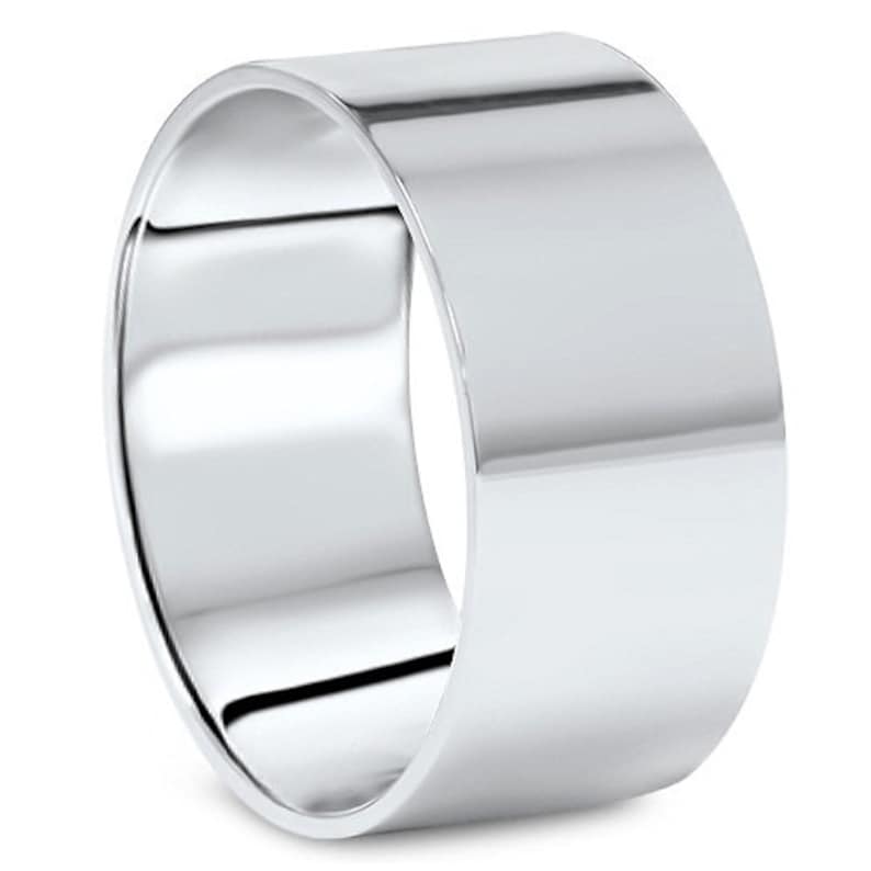 10MM Platinum Flat Comfort Fit Wedding Band Mens High Polished Etsy