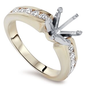 Diamond .50CT Semi Mount Engagement Ring Setting Gold image 1