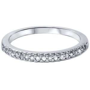 1/4CT Diamond Stackable Wedding Ring 14K White Gold Size 4-9