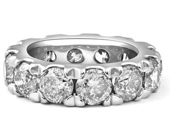 10 1/2 Carat (ctw) Natural Diamond Eternity ring in White Gold