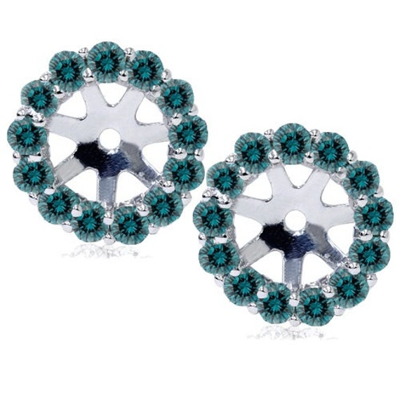 Blue Diamond Earrings | 0.15 Carat Blue Diamond Stud Earrings in Sterling  Silver | SuperJeweler