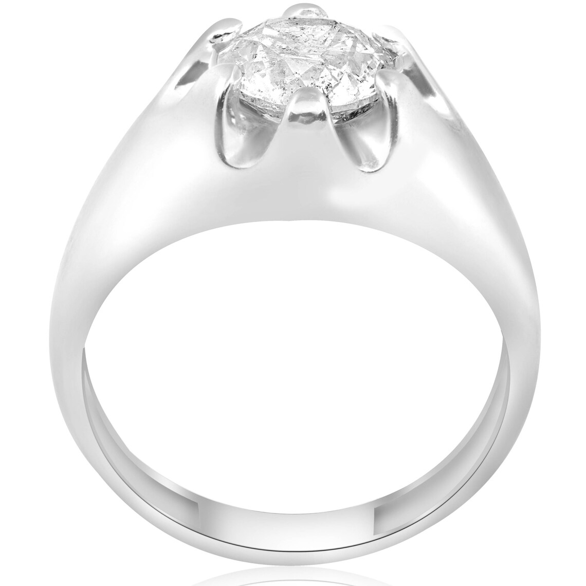 Mens Belcher Diamond Ring 1 1/2ct Solitaire White Gold Wedding Etsy