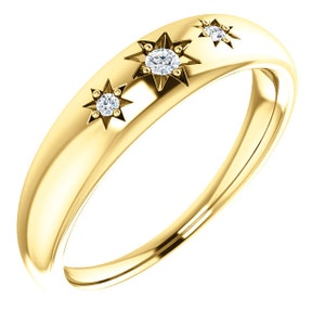 14kt Yellow .05 CTW Diamond Starburst Ring Yellow Gold - Etsy