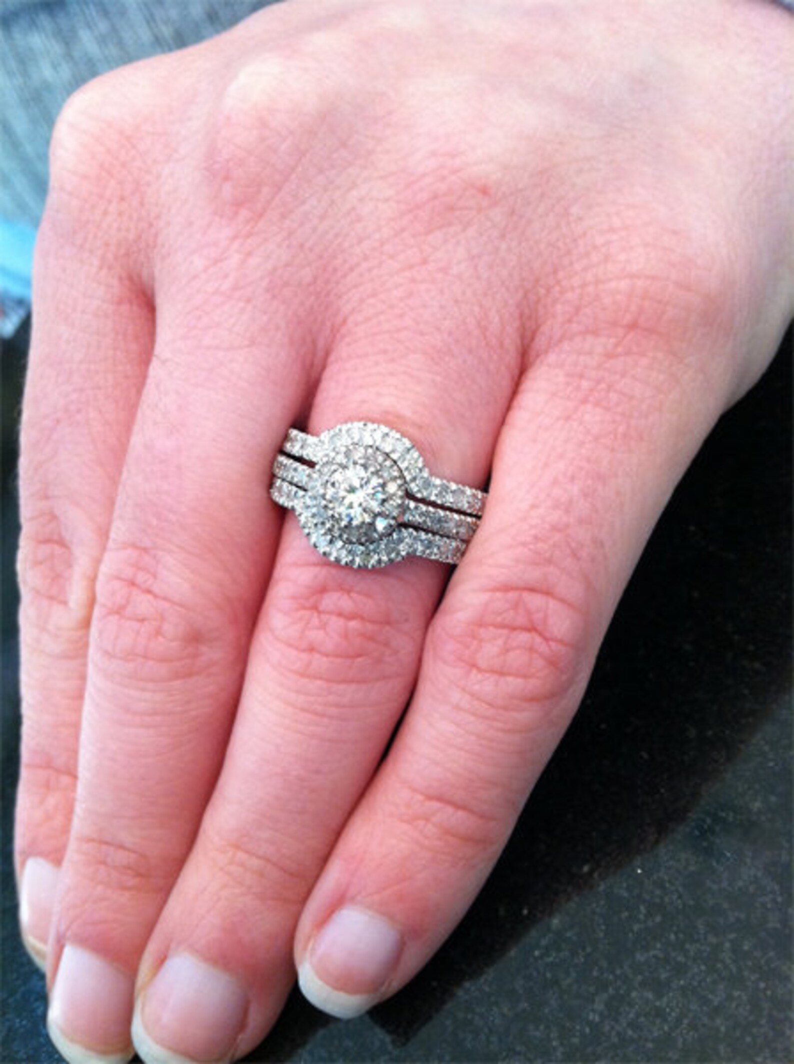 1.25 CT Diamond Engagement Wedding Ring Set 14K White Gold Etsy