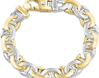 P3 POMPEII3 Men's Marine 14k Gold (75gram) or Platinum (121gram) 12mm Link Bracelet 8.5"