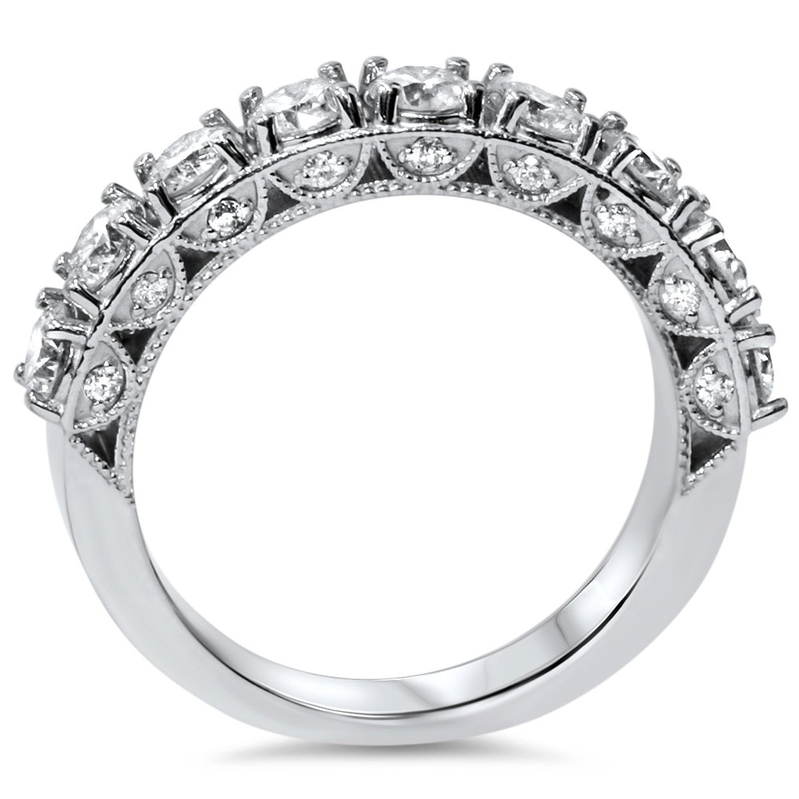 2.05CT Diamond Stackable 3 Ring Set Vintage Antique Style 14K | Etsy