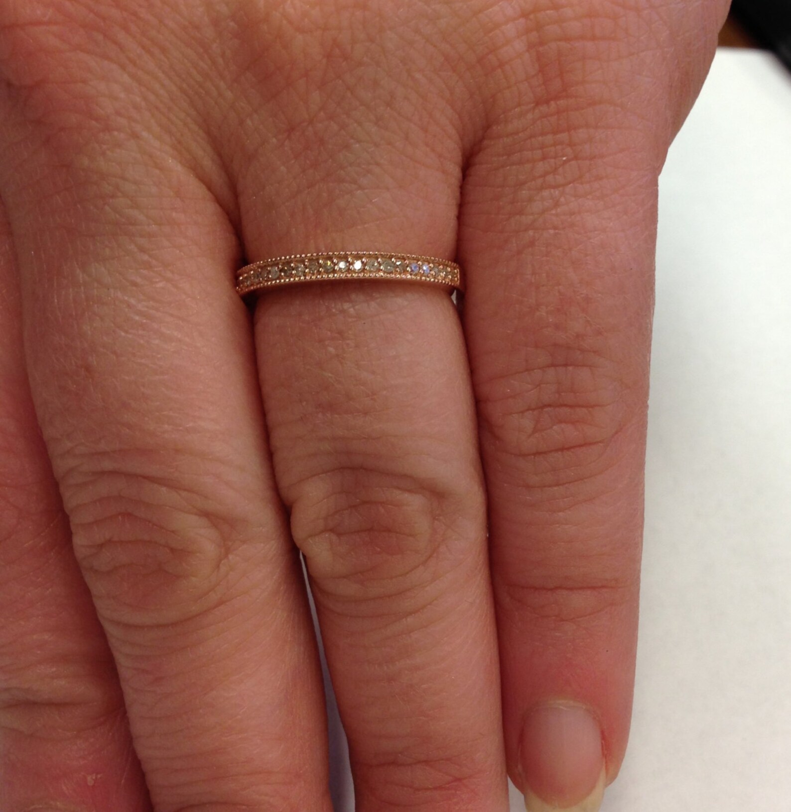 1/4CT Diamond Stackable Wedding Ring 10K Rose Gold Size 4-9 - Etsy