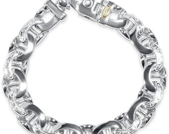 P3 POMPEII3 Men's Designed Link 14k Gold (75gram) or Platinum (121gram) 12.5mm Bracelet 8.5"