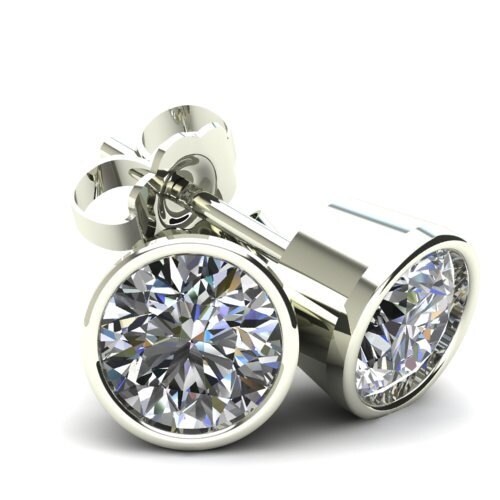 Diamond Studs 1 2CT Round Brilliant Cut Natural Diamond Stud