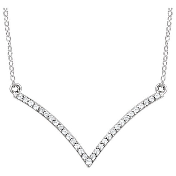 Diamond v bar best sale necklace