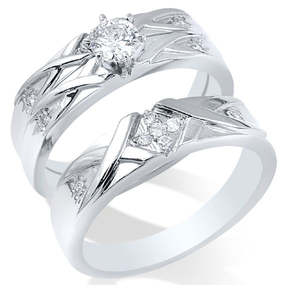 Sterling Silver Jewelry-Diamond Rings-Trio Ring Sets