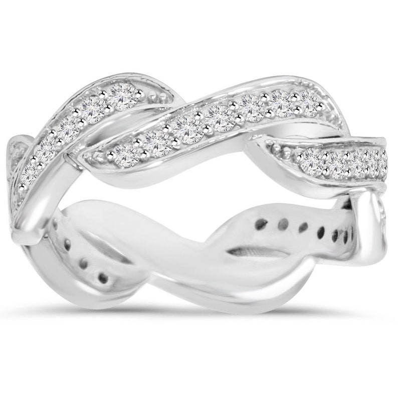 0.65CT Diamond Infinity Anniversary Ring 14K White Gold, Infinity Love, Infinity Ring, Gifts For Her, Diamond Ring, Infinity Diamond Ring. image 1