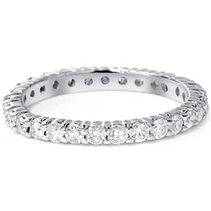 Diamond Eternity Ring SI1 1.00 CT Stackable Diamond Eternity Ring 14 KT White  Gold Womens Wedding Anniversary Band