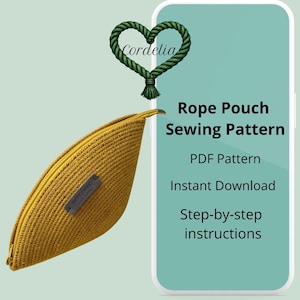 Patrón de costura para neceser de cuerda, tutorial para principiantes para hacer un neceser de maquillaje (descarga en PDF)