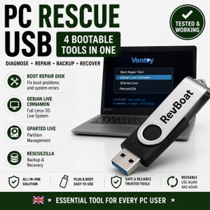 PC Rescue USB 4 Bootable Tools Linux Recovery Repair Backup Disk
