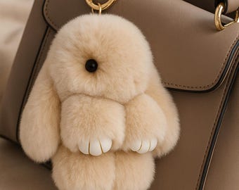 Mini Plüsch Hase Schlüsselanhänger – Süßes Häschen Mit Pompoms | Weicher Taschenanhänger Für Handtasche & Schlüssel