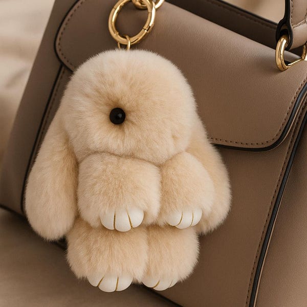Bunny Fluffy Keychain - Etsy