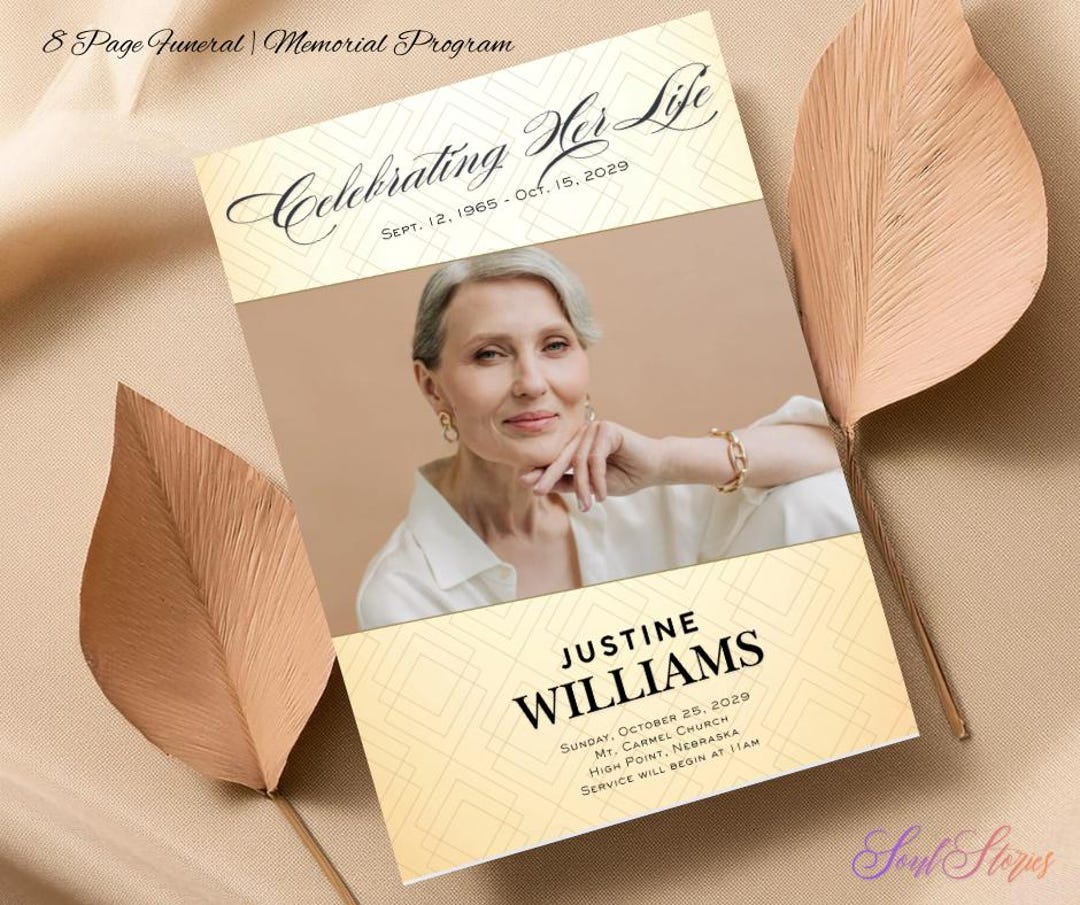 Editable Funeral 8-page Program Template Canva | Celebration of Life ...