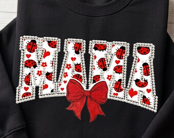 Perlas de mariquita mamá Día de la Madre Png, Mamá con lazo rojo Png, Día de la Madre Png, Mamá con lazo universitario Png, Mamá con flores silvestres Png, Mamá Png, Regalo para mamá