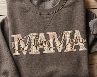 Diseño floral para mamá en formato PNG, diseño para sublimación del Día de la Madre, archivo para imprimir en camisetas de mamá (descarga digital).