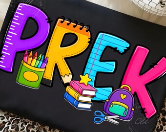 PNG para preescolar, diseño de camiseta de regreso a clases, archivo de sublimación para maestra de preescolar, lindo gráfico escolar para niños, descarga digital de arte imprimible para camisetas