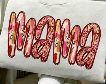 Mamá PNG, Gráfico para camiseta del Día de la Madre, Estampado de camiseta de mamá a la moda, Clip art de mamá en lámina rosa y dorada, Mamá PNG pintada, Descarga digital