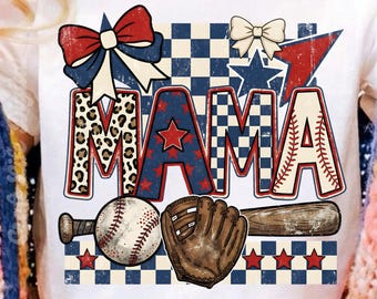 Béisbol vintage Mamá PNG a cuadros, Béisbol Mamá PNG, Béisbol estampado leopardo PNG, Béisbol lazo PNG, Béisbol retro Mamá PNG sublimación