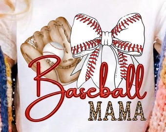 Camiseta de béisbol para mamá, diseño de camiseta para mamá deportista, lazo coqueto de béisbol PNG, lazo de béisbol PNG, sublimación deportiva para camiseta de mamá, descarga digital