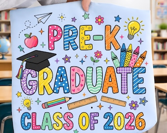 Pre-K Graduate Class of 2026 PNG, Preschool Graduation Sublimation File (Digital Download)
