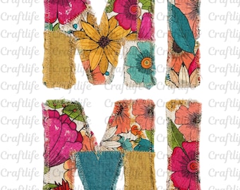 Mimi Floral Patchwork PNG, Vintage Quilt Grandma Graphic (Digital Download)