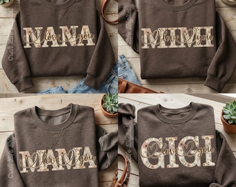 Floral Mama Nana Mimi Gigi PNG Bundle, Grandma Mothers Day Shirt Design (Digital Download)